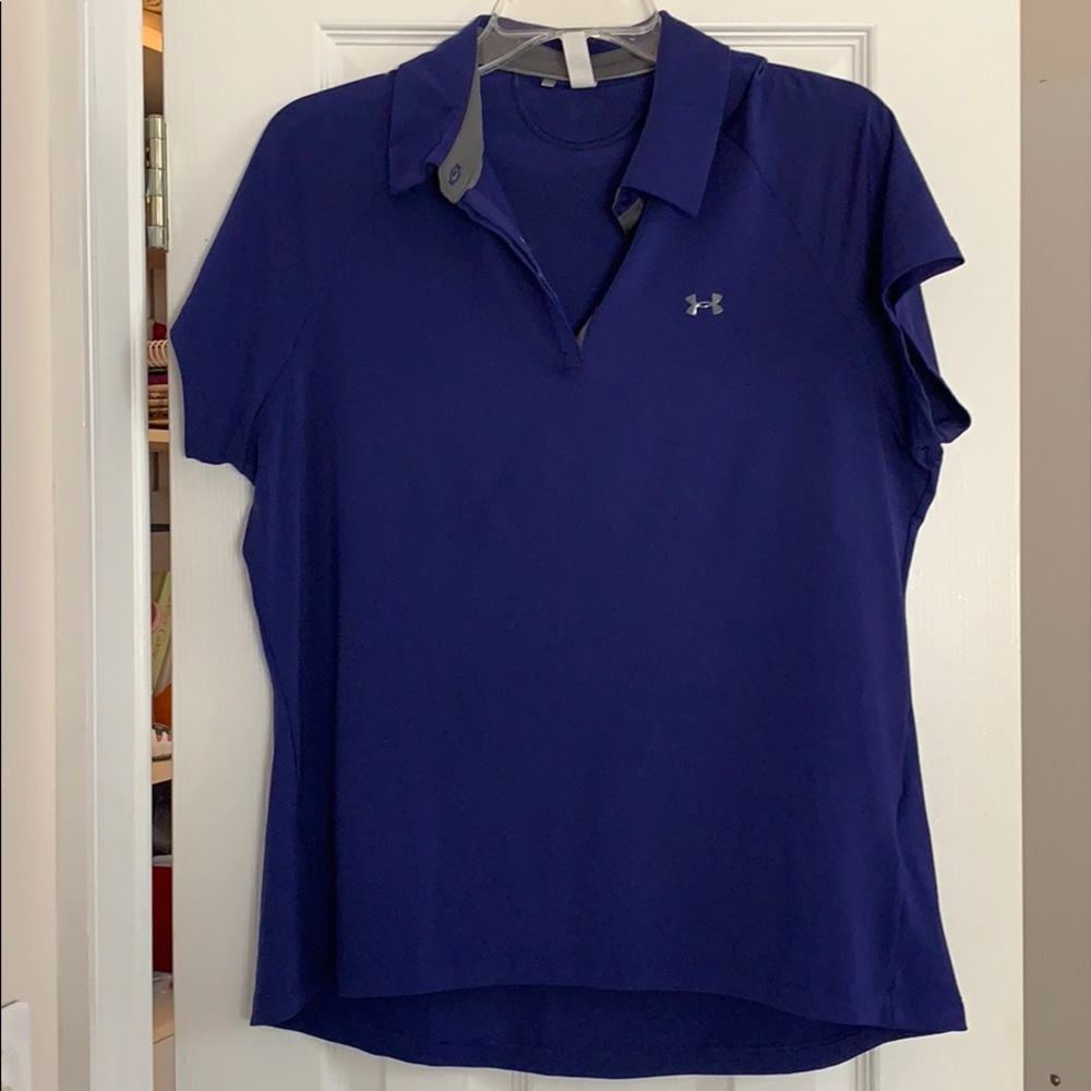 Purple under armour golf shirt